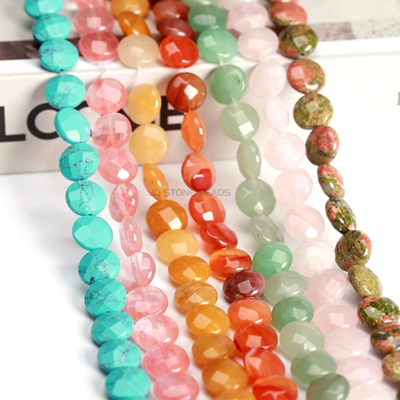 Граненый круглый камень из натурального агата бирюзовый полудрагоценный для