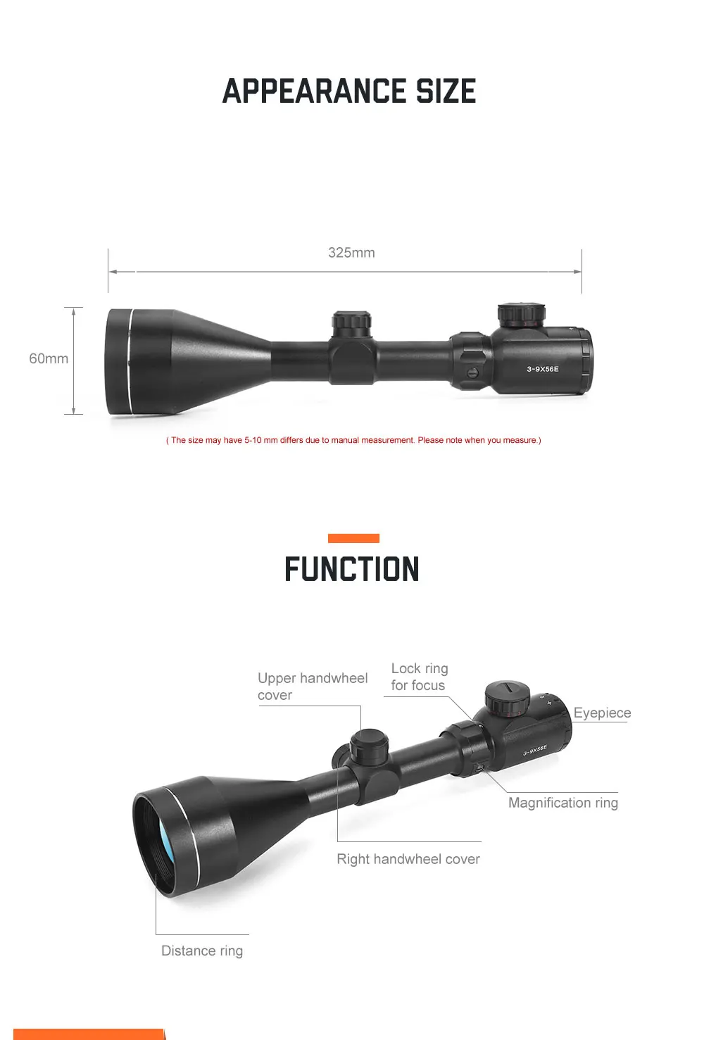 LUGER 3-9X56 тактический оптический прицел красный зеленый Mil-dot с подсветкой Оптика прицел охотничий прицел для страйкбола ружья