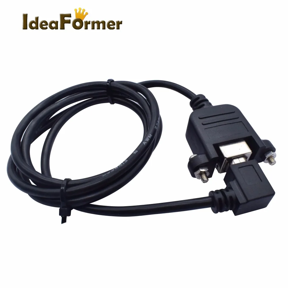 USB 2,0 type B папа-мама M/F УДЛИНИТЕЛЬ кабель для передачи данных Панель Крепление для принтера или 3D-принтера кабель 30 см/100 см с винтовым отверстием