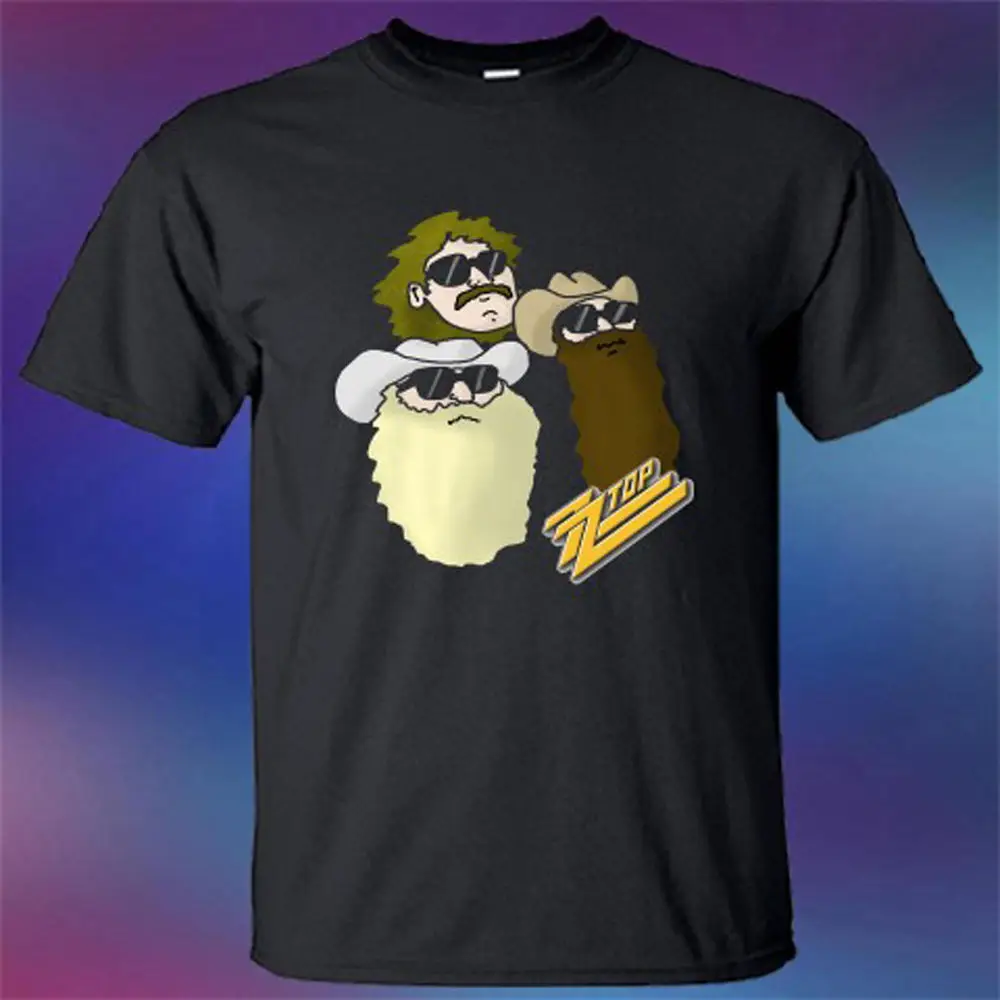 Новый ZZ Top мультфильм personels Rock Legend группа Для мужчин черный футболка Размеры S