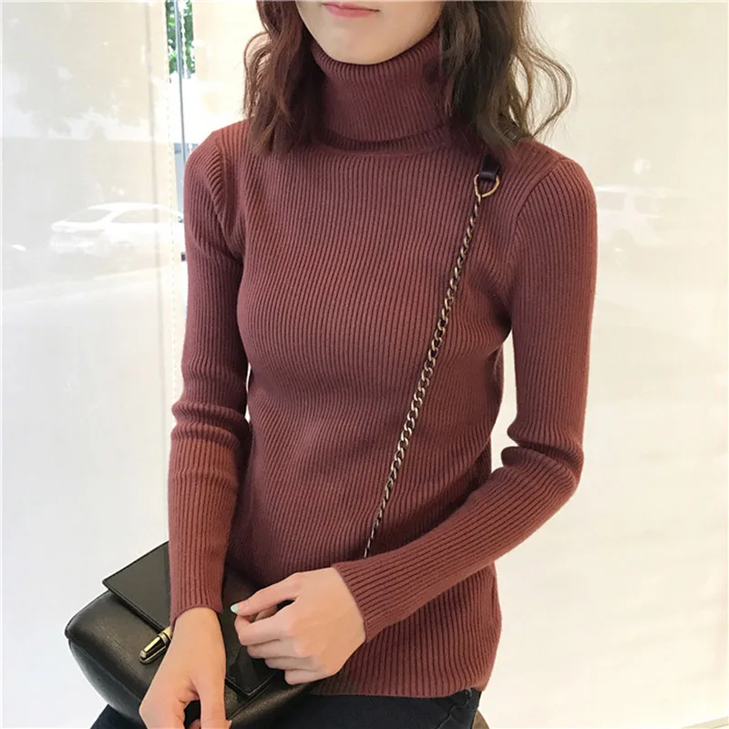 Sweaters Women 2018 Winter Warm Ladies Knitwear Tops Slim Pull Femme Sueter Mujer Woman Pullovers Knitted Turtleneck Sweater | Женская
