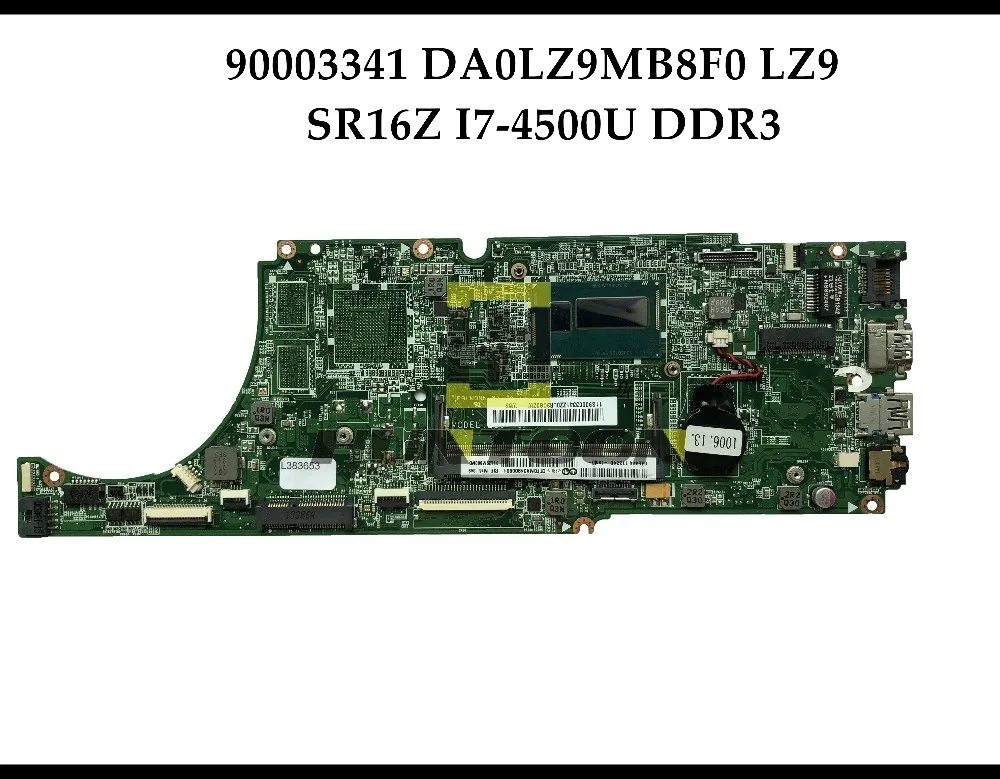 High quality FRU:90003341 For Lenovo Ideapad U430 Laptop Motherboard DA0LZ9MB8F0 LZ9 SR16Z I7-4500U DDR3 100% Fully Tested | Компьютеры и