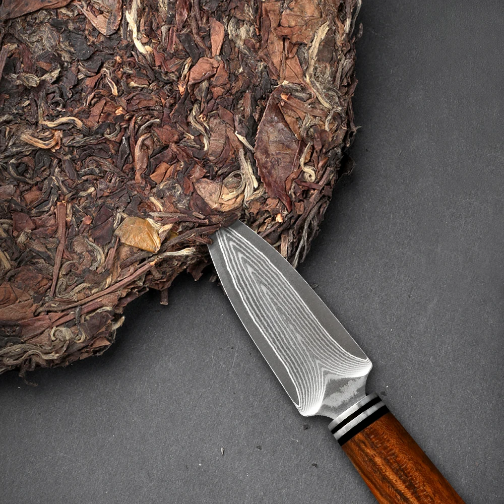 Qing Rosewood Pu-erh нож для чайной церемонии 9Cr14 Дамасская стальная игла черный чай пуэр