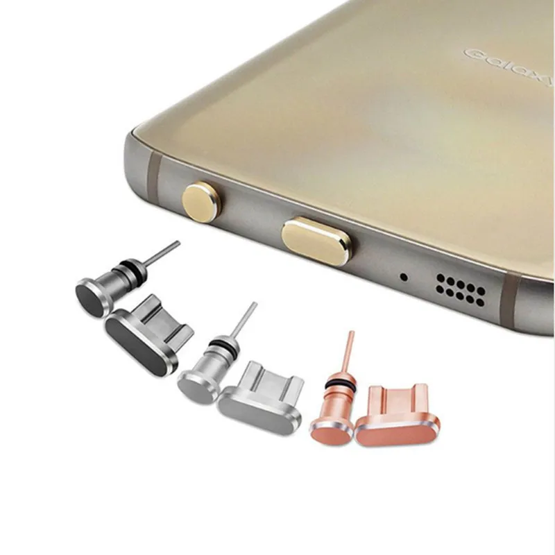 ГОРЯЧАЯ Алюминиевая Пылезащитная заглушка микро USB порт + разъем для наушников