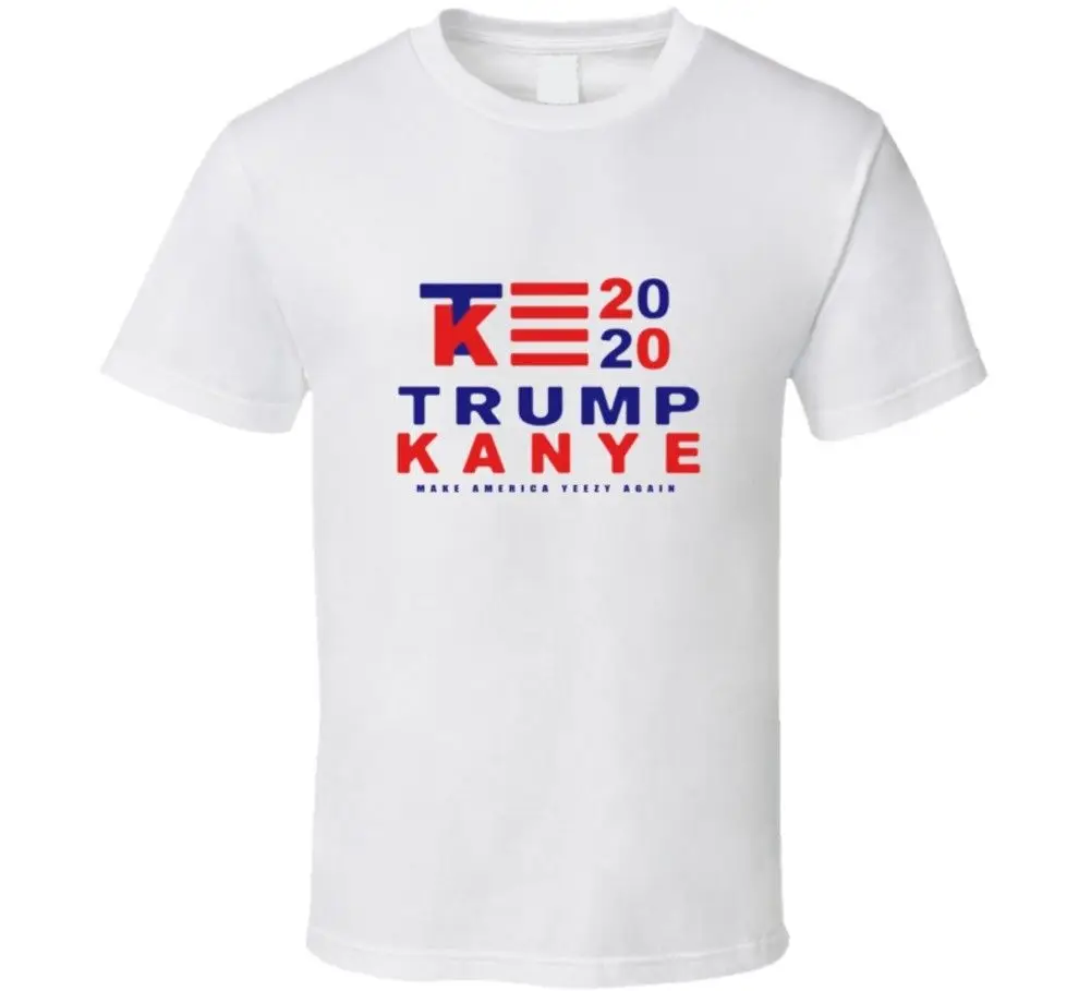Футболка Trump Kanye 2020 хлопковая футболка с короткими рукавами Бесплатная доставка |