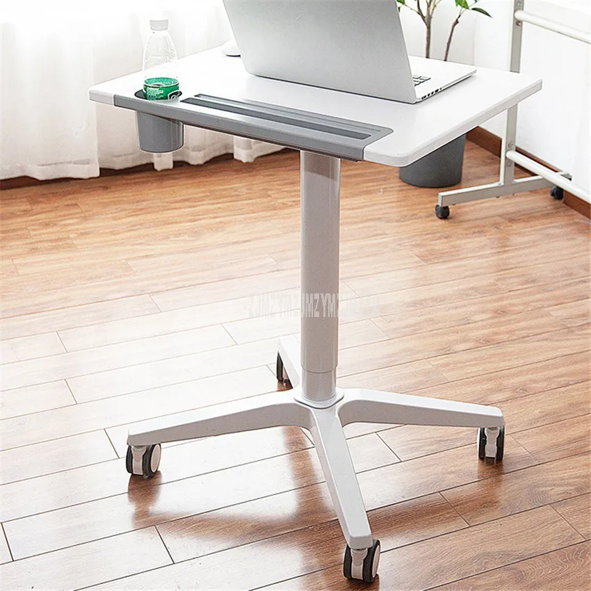 Movable Laptop Desk With 4 Wheel Height Liftable Bed Side Table For Laptop Desk Notebook Stand Tray Aluminum Alloy Base UP110