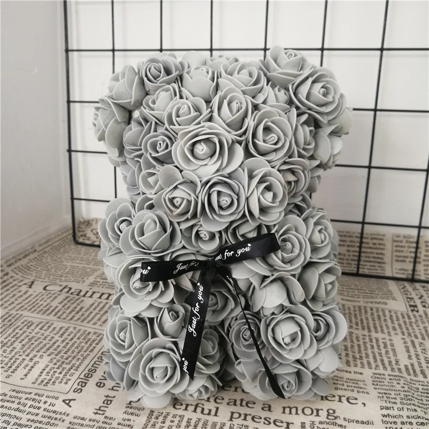 25/38 см искусственные цветы розы медведь многоцветный ПЕНА РОЗА Teddy Bear девушке подарок на день Святого Валентина вечерние украшения