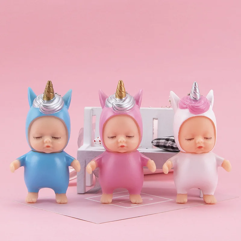 Модный милый брелок Спящая кукла Kawaii, пчела, кролик, панда, медведь в форме мультяшного автомобиля, брелок, игрушка, ювелирное изделие для девочки