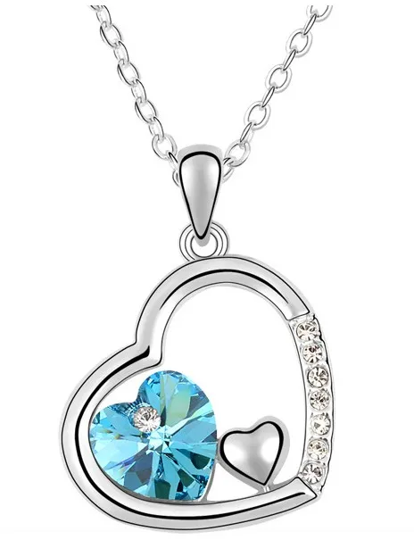 Ожерелье с подвеской в виде сердца из австрийского хрусталя Модная бижутерия