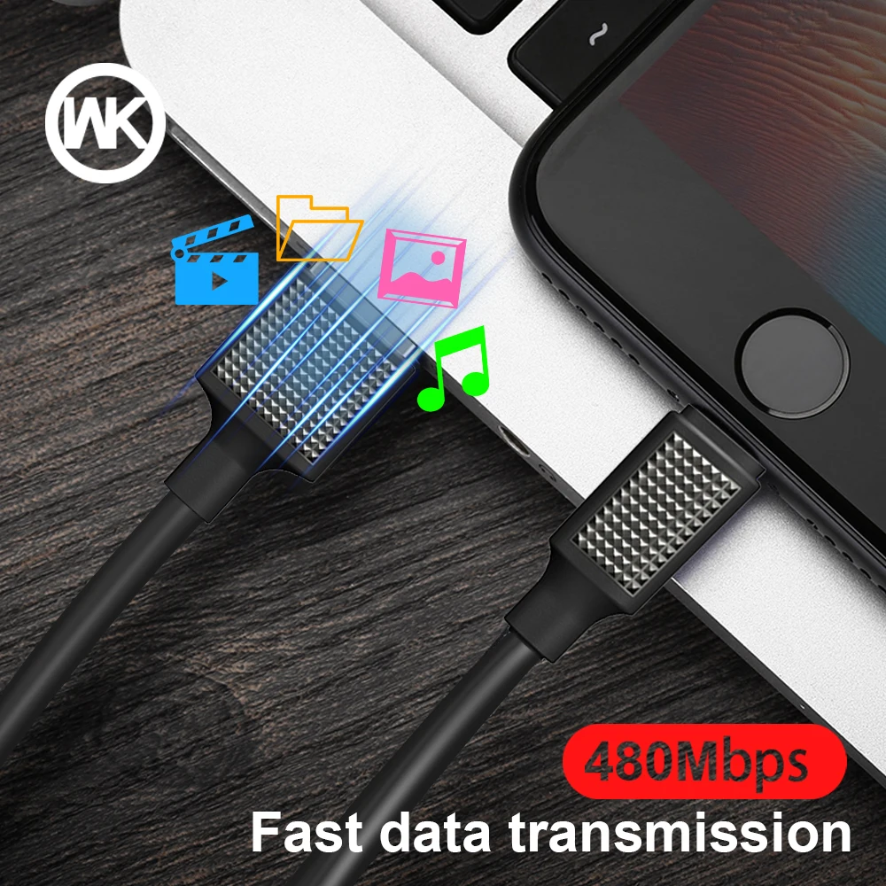 WK Micro USB кабель 2.1A Высококачественный для быстрой зарядки Samsung Xiaomi LG Tablet Android