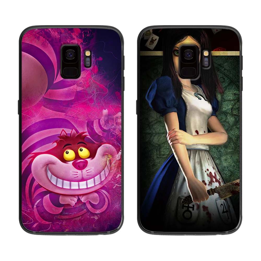 С оформлением в стиле Алиса стране чудес кота для samsung Galaxy A5 A6 A7 A8 A9 2018 2019 плюс M10 M20