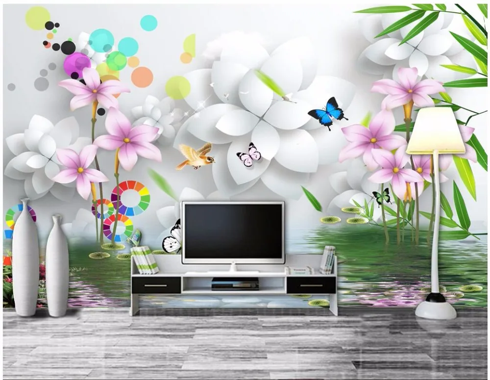 Настенные 3D-обои на заказ рисунок лотоса лилии в воде настенные фрески для