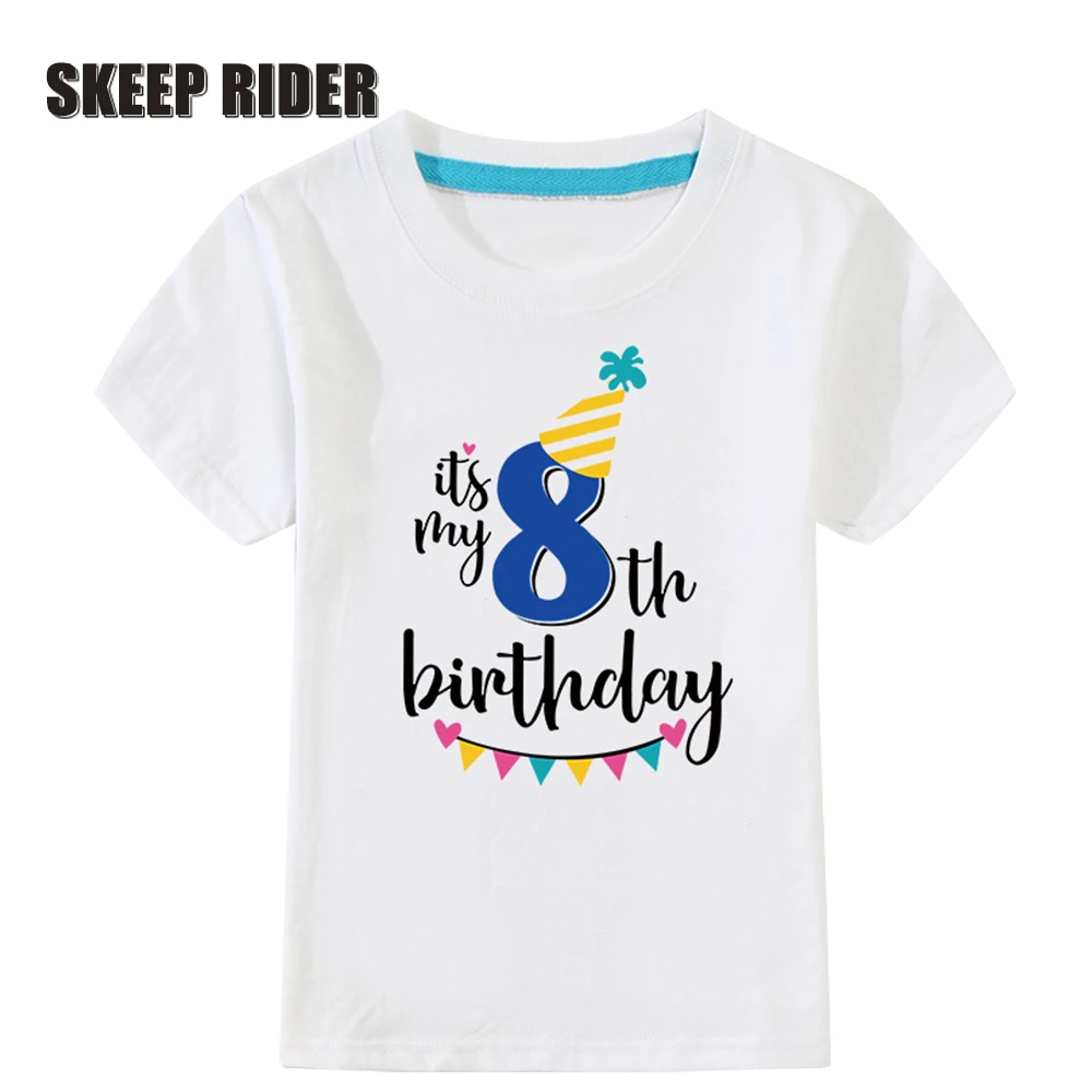 Boys Birthday Shirts 4 Years Summer Cotton T Shirt For Boys Kids Fashion Kids Clothes Cotton Children Clothes Kids White Shirt