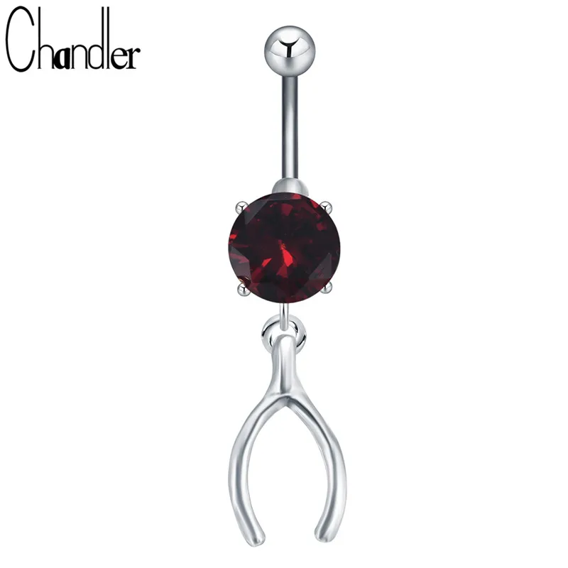 Chandler Lucky Wishbone пупочное кольцо пирсинг для живота ювелирные изделия тела