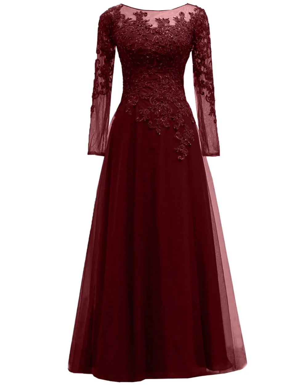 Женское платье для матери невесты вечернее из тюля с вышивкой и длинными