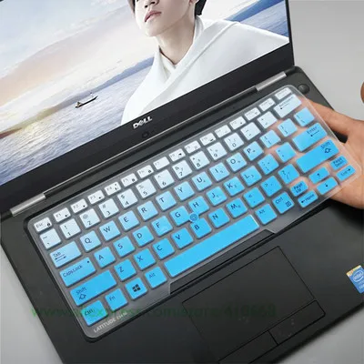 Gradual blue Для Dell Latitude E5450 E5470 7490 3340 E3340 E7450 5491 14 дюймов силиконовая клавиатура для ноутбука Обложка Защитная крышка - Цвет: Gradual blue
