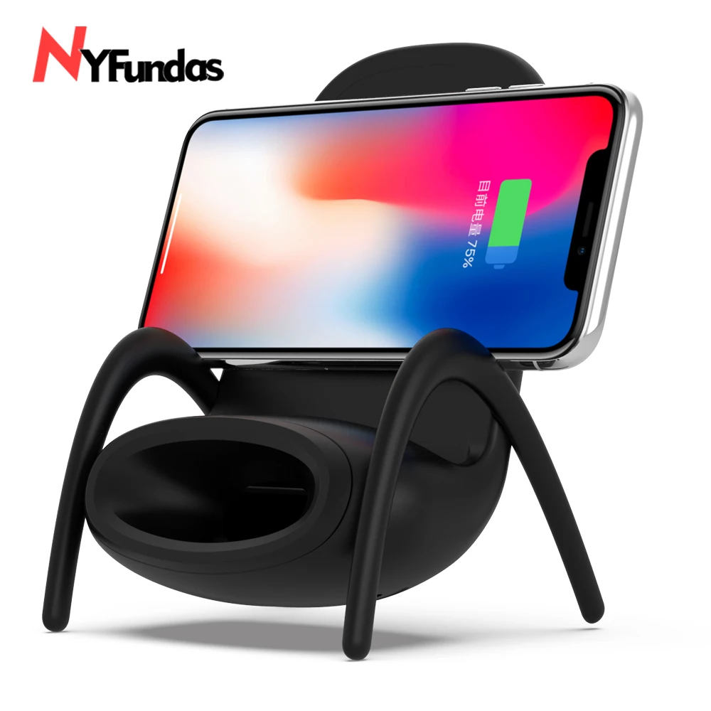 NYFundas stand Speaker Qi Wireless Charger Fast Charging Pad Music Loudspeaker For iPhone XS MAX XR X 8 Samsung S9 S8 plus dock |