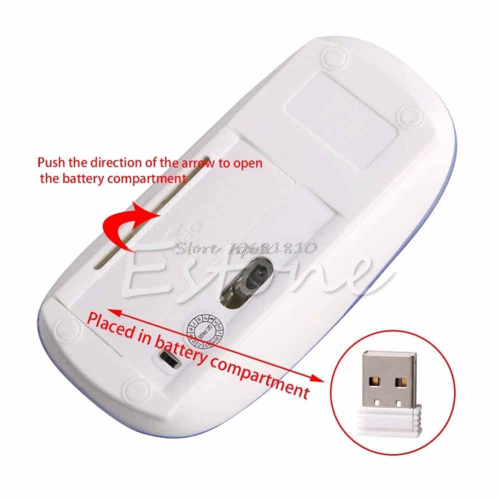 2,4 ГГц Беспроводной тонкая Ультра оптическая прокрутки Мышь/Мышей+ USB приемник для портативных ПК и Прямая поставка