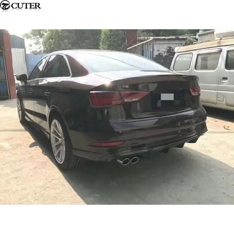 A3 S3 кузова автомобиля Наборы углеродного волокна диффузор губа на задний бампер