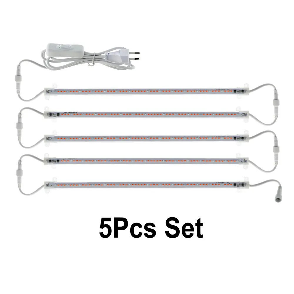 5pcs Set Водонепроницаемый светодиодный светильник для выращивания 220 В, лампы для выращивания растений, полный спектр, высокая световая эффективность, фитолампа для гидропонной системы - Испускаемый цвет: 5pcs Set