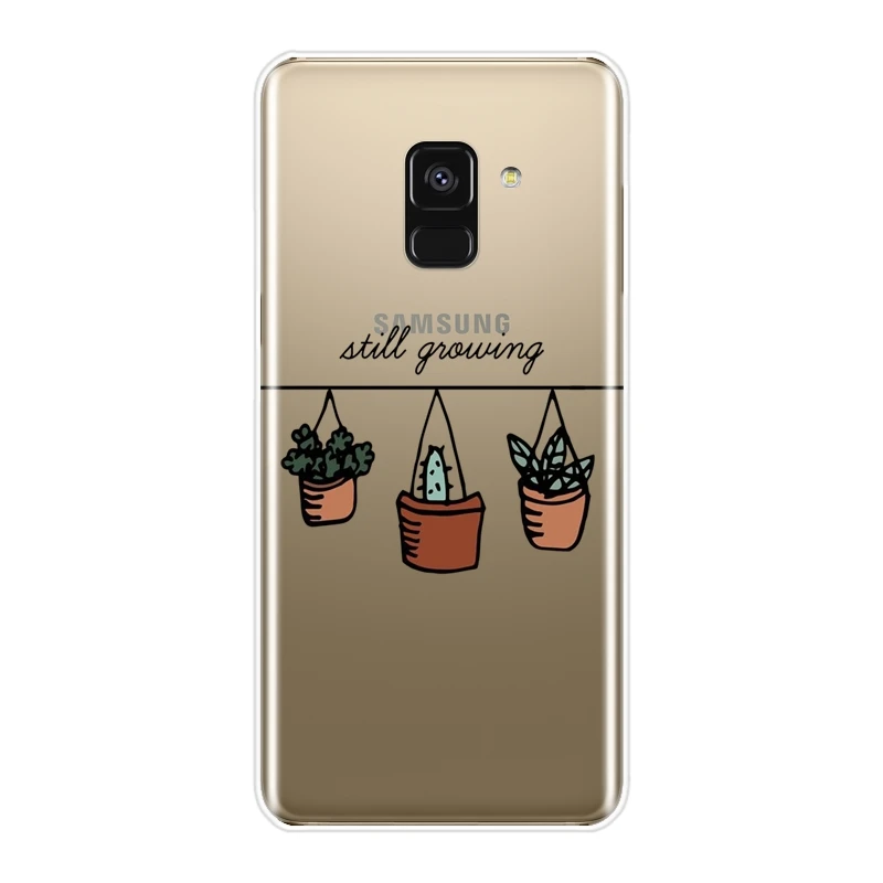 Чехол с изображением кактуса для Samsung Galaxy A6 A8 Plus 2018 Мягкая силиконовая задняя