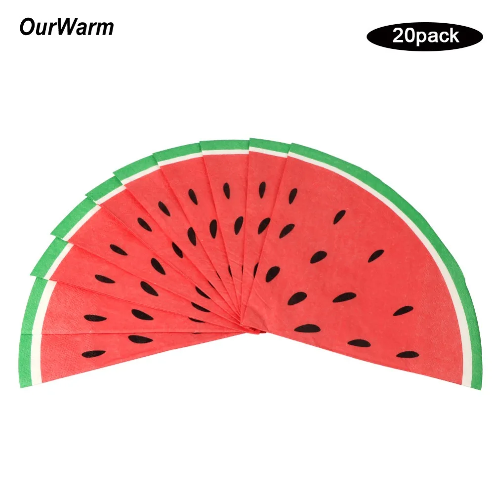OurWarm 20 шт. арбуз Бумага одноразовые салфетки Праздничная салфетка для свадьбы