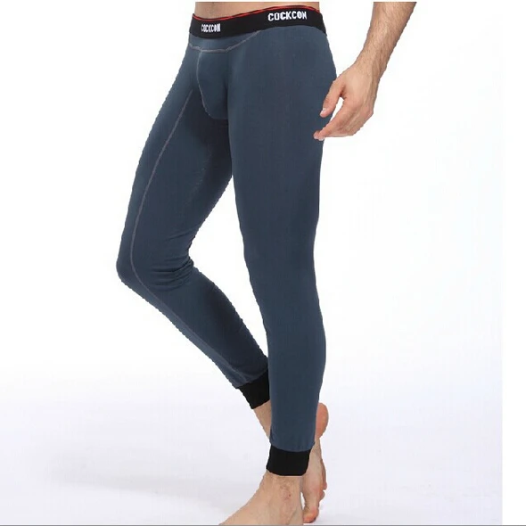 Мужское хлопковое термобелье коккон длинные однотонные хлопковые трусы