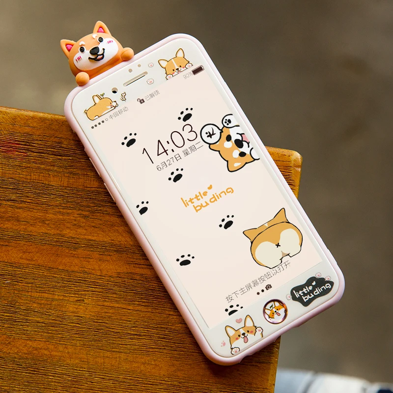 Для iphone 8 8Plus 3D Welsh Corgi dog чехол для телефона s+ пленка для экрана из закаленного стекла для iphone 6 6s 6plus 7 7plus милый чехол для собаки