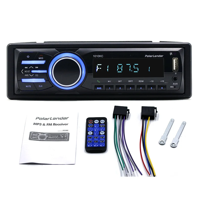 1 Din Bluetooth аудио стерео Съемная панель Авто Радио Fm Usb Tf карта Aux в пульт