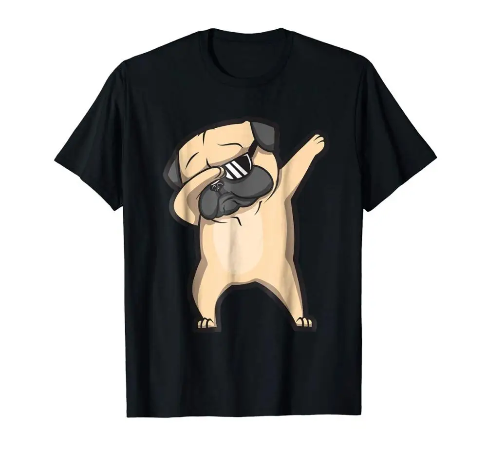 

Dabbing Pug Shirt - Cute Funny Dog Dab T-Shirt New 2019 Cotton Short-Sleeve T-Shirt Summer Cotton Custom T Shirts