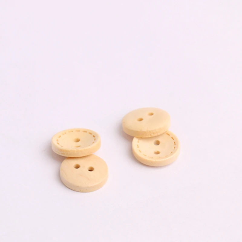 Круглые деревянные пуговицы в горошек натурального цвета 100 шт. 15 мм ручной пошив