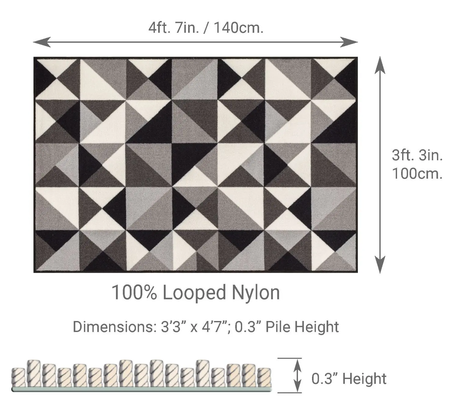 Back Antibacterial 18&quot X 31&quot Door Mat Rug Lex Casual Geo Grey Black White Geometric Indoor Outdoor Kitchen Hallway Entry | Дом и сад
