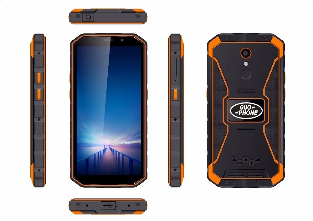 Guophone XP9800 водонепроницаемый смартфон экран 5 дюймов четырёхъядерный Android 2 Гб ОЗУ 16