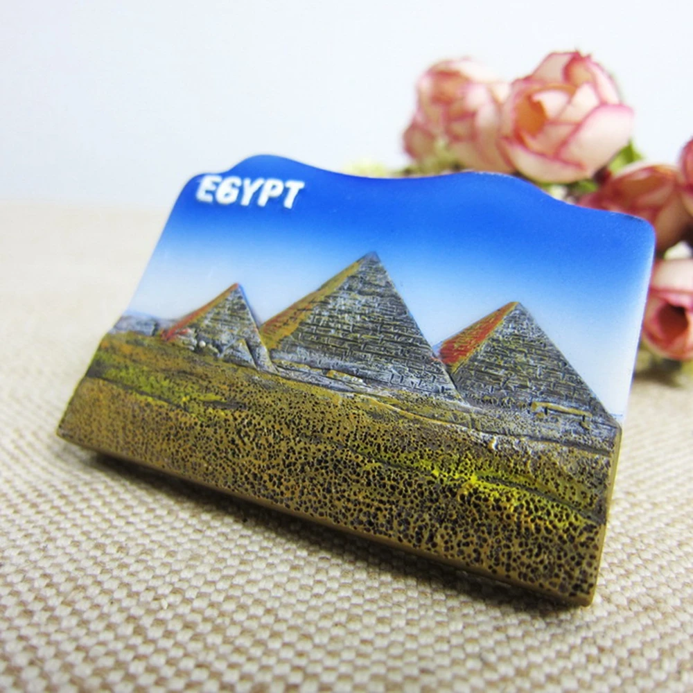 Egypt Khufu Pyramid Tourist Souvenirs Fridge Magnets Handmade Resin 3D Refrigerator Magnetic Stickers Home Decor Decoration | Дом и сад