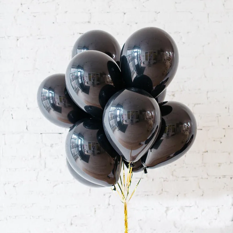 black 30 шт./лот, 2,2 г, черные, белые, серебряные латексные шары, украшения для дня рождения, свадьбы, вечеринки, воздушные гелиевые шары, Детские Подарочные балоны - Цвет: black