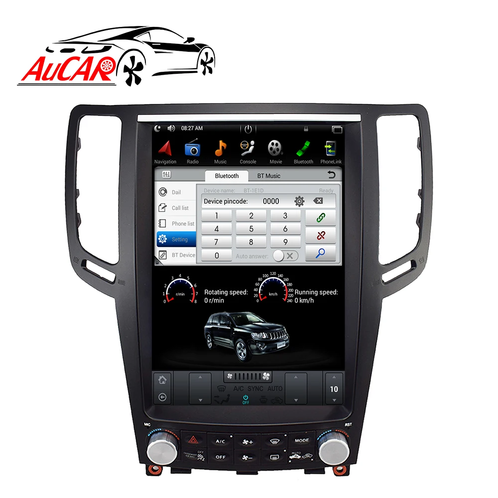 AuCar Tesla 2 DIN Android 8,1 12," l экран автомобиля радио gps навигация для Infiniti G37 G35 G25 G37S Автомобильный мультимедийный стерео плеер