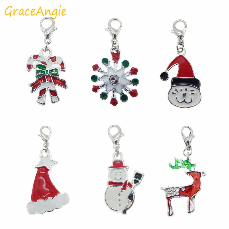 GraceAngie 6 шт смешанный милый Рождественский стиль снеговик дерево с застежкой