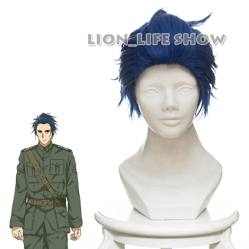 Violet Evergarden Gilbert Bougainvillea Men Short Straight Dark Blue Cosplay Wig