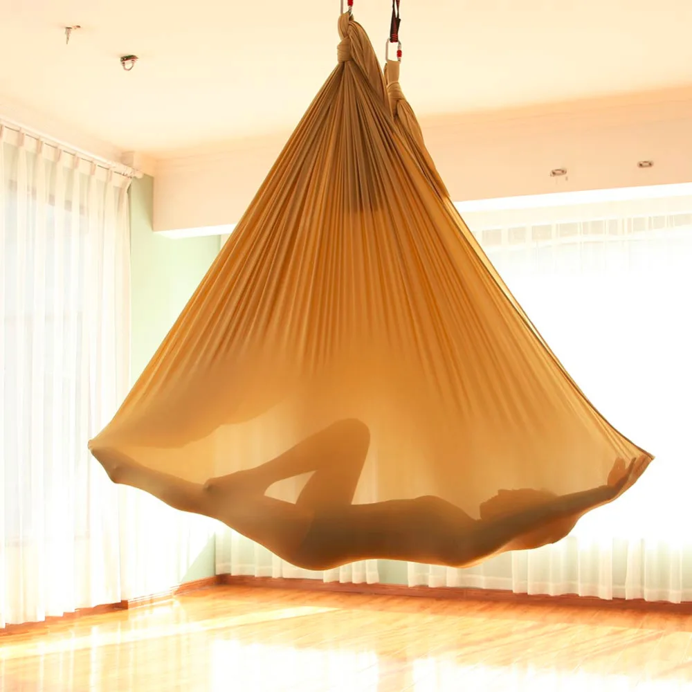 5*2.8m Fitness Yoga Stretch Silk Anti-Gravity Aerial Yoga Swing Sling Inversion Hammock for Platis Core Strength Exercise