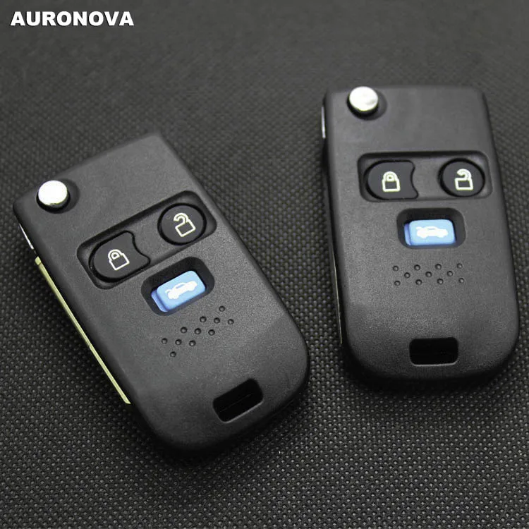 AURONOVA новый обновленный Складной Корпус ключа для Ford Kuga F150 F750 2 + 1 голубые кнопки