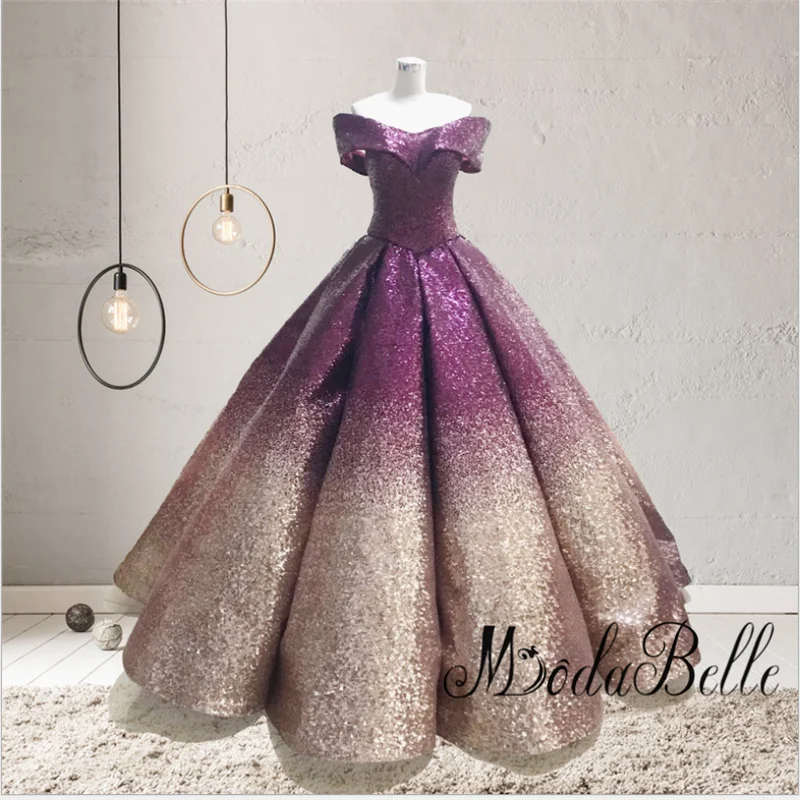 Modabelle/Вечерние платья золотистого цвета с блестками и вырезом лодочкой роскошное