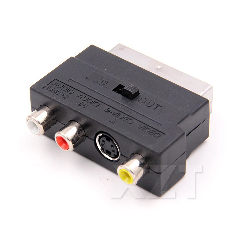 1 шт. новый хит продаж RGB Scart Композитный RCA S Video AV ТВ аудио адаптер|scart to composite|scart torgb