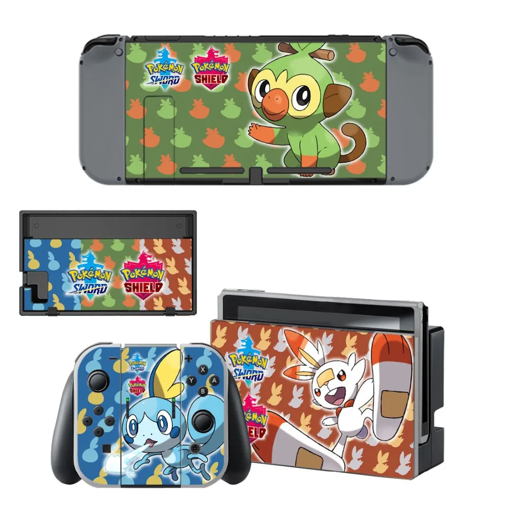 Дорожный переключатель Виниловая наклейка для nintendo Switch консоль и контроллер Набор для кожи-для игры Pokemon Go Меч Щит
