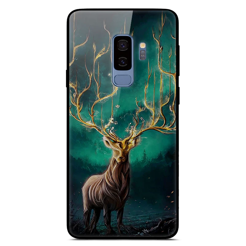 Чехол для samsung S9 блестящий чехол Стекло жесткая задняя крышка корпуса для samsung Galaxy S9 плюс чехол мягкий TPU бампер S9+ S9Plus Hoesjes