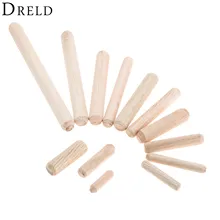 DRELD 50-200 шт деревянный дюбель ящик шкафа круглая рифленая деревянная поделка дюбель штифты стержни набор мебельный фитинг M6 M8 M10