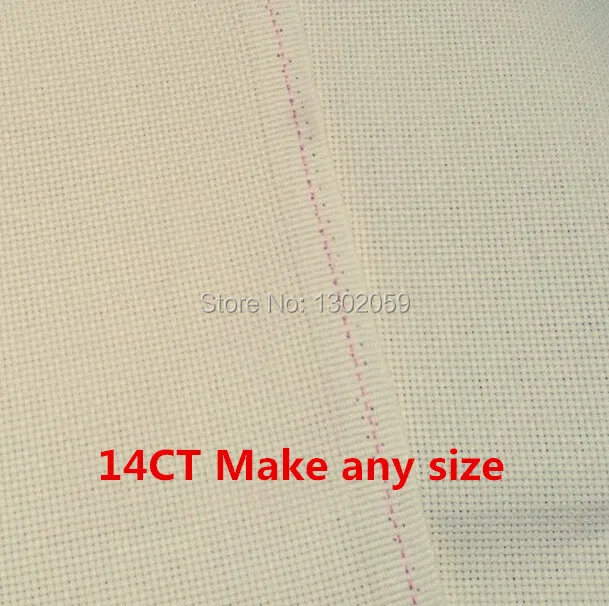 14CT Aida Cloth Discount Shop 150X50cm Embroidery Fabric Buff Cream-Coloured Cross Stitch Canvas | Дом и сад