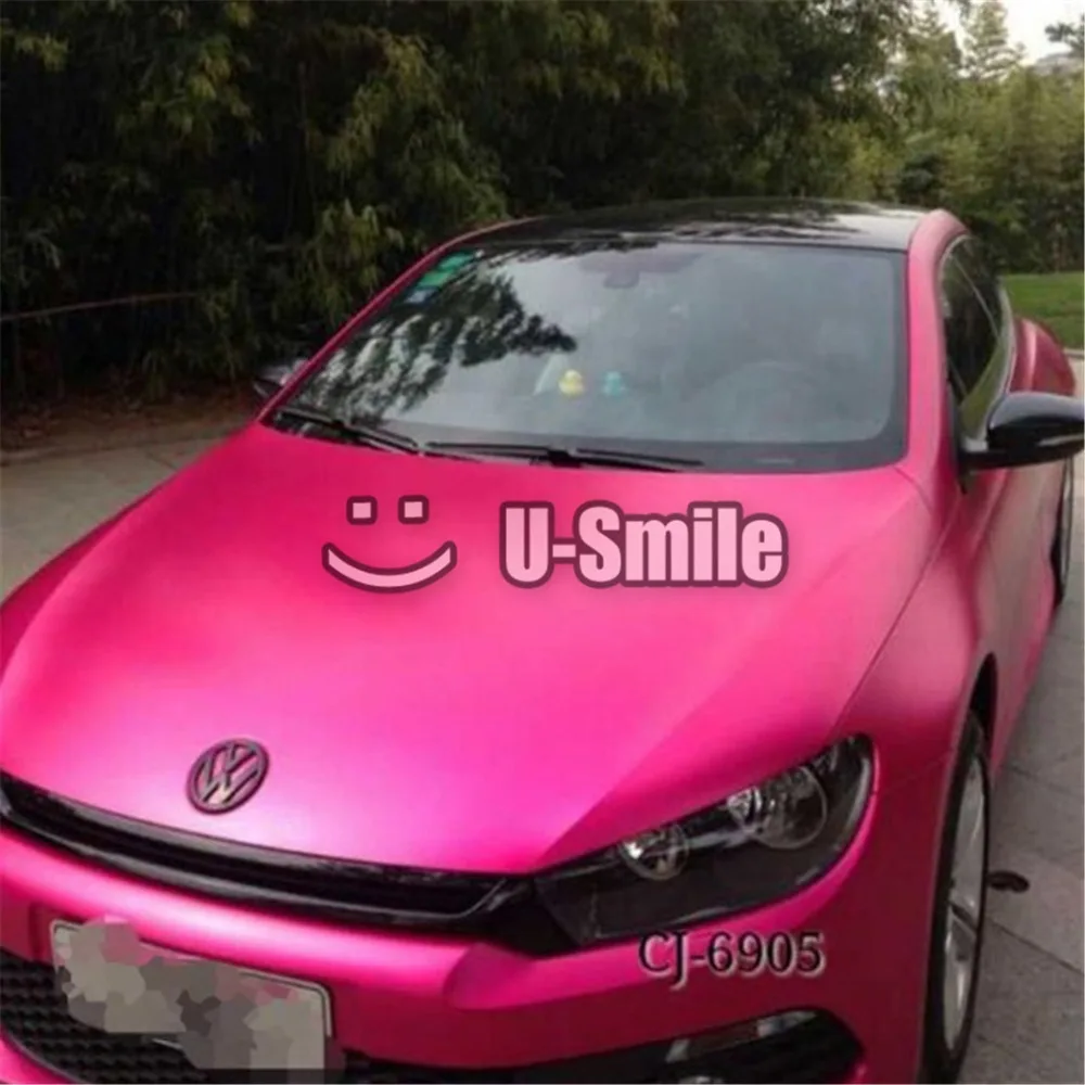 Премиум матовая металлическая розовая виниловая оберточная рулонная наклейка