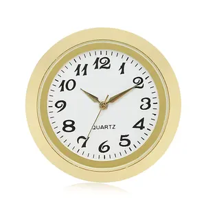 Миниатюрные кварцевые часы с круглым циферблатом, миниатюрные часы с золотистым циферблатом и арабскими цифрами, 1716 дюйма (35 мм)