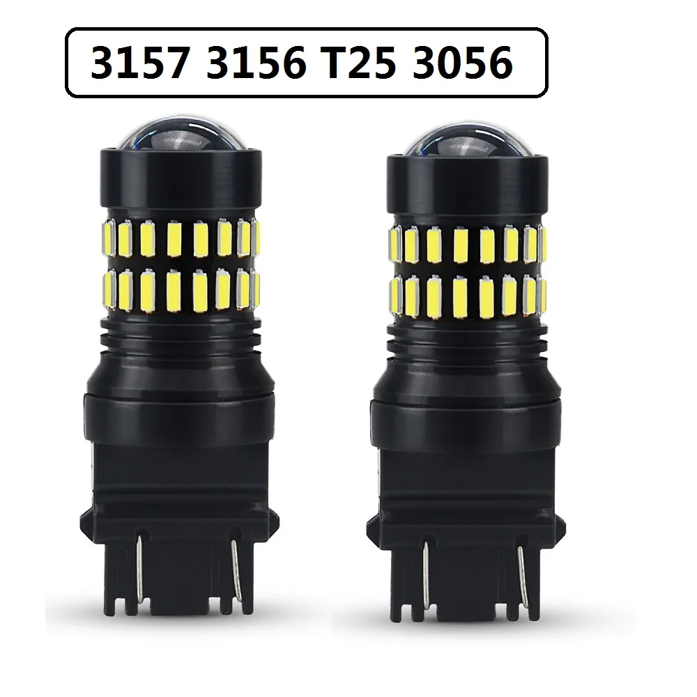 3157 3156 T25 2x T15 светодиодный 921 W16W 1156 светодиодный лампы 7440 T20 3157 резервные фары заднего хода автомобиля для Ford Focus 2 3 Fiesta Fusion Ranger Kuga Mondeo ка - Испускаемый цвет: 3157 3156 T25