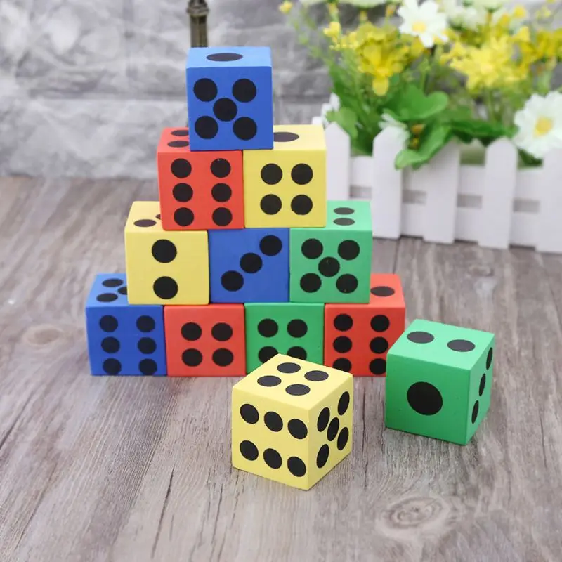 12 шт. Разноцветные Игральные Кости из пены ЭВА 3 7 см | Спорт и развлечения
